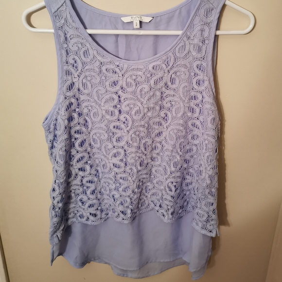 ALFRED SUNG sleeveless Tunic blouse Lace S - Picture 3 of 9